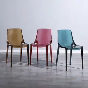 Cadeiras de sala de jantar, venda por atacado de fábrica qu 4 peças empilháveis cadeiras de sala de jantar, cadeiras de material de plástico transparente