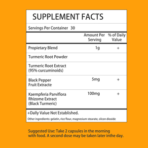 Complément alimentaire en capsules de curcuma noir OEM ODM, mélange exclusif, soutient la santé des articulations et stimule le métabolisme - Product Image 2