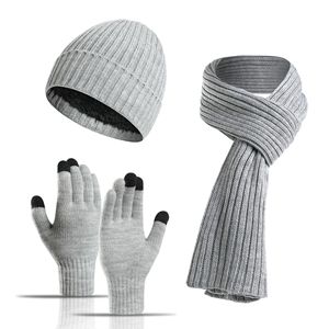 Fitspi vente en gros automne hiver usine vente directe hommes femmes tricoté épaissi chaud laine chapeau écharpe gants bonnets - Product Image 6