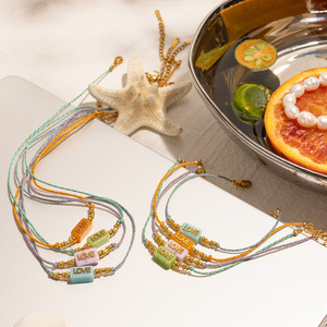 Fashion Charm Bracelets Love Letter Pendant Multicolor <b>Rope</b> <b>Chain</b> Adjustable Gift Jewelry - Product Image 2