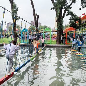 Parcours aquatique à cordes, équipement <span class=keywords><strong>de</strong></span> parc d'attractions non motorisé avec obstacles d'aventure pour aire <span class=keywords><strong>de</strong></span> jeux extérieure et camping - Product Image 2