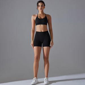 Sujetador deportivo con espalda cruzada para mujer, conjunto de yoga sin costuras, ropa de gimnasio, ropa deportiva para levantar glúteos, atuendo atlético para entrenamiento - Product Image 2