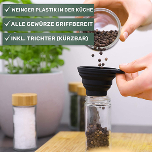 Nouveau modèle Contenants d'assaisonnement de 4oz Pot à épices Bouteille shaker avec couvercle en bois de bambou Ensemble de pots à épices ronds en verre - Product Image 4