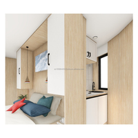 Casa contenedor moderna de lujo con estructura de acero, casa redonda de acero prefabricada de madera para exteriores, casa de vacaciones