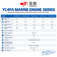 Moteur diesel marin Yuchai série YC4FA YC4FA130L-C20 95 kW 130 ch 3100 tr/min 4 cylindres pour bateau rapide et navire commercial