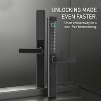 Serrure intelligente Tuya pour porte en aluminium isolée avec lecteur de carte, Wi-Fi et carte mémoire