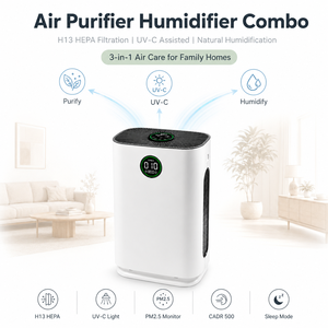 Purificateurs d'air domestiques <span class=keywords><strong>H14</strong></span> HEPA 500 CADR à haute efficacité avec fonction de stérilisation UV et humidificateur à brume fine – Meilleur prix - Product Image 1