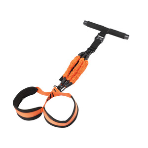 Bande de résistance réglable à pédale, résistance moyenne, orange et noir, pour l'entraînement des jambes, entraînement de force, haute élasticité, usage adulte - Product Image 5