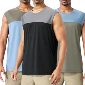 เสื้อกล้ามกีฬาผู้ชาย ผ้าโพลีเอสเตอร์ 90% สแปนเด็กซ์ 10% แห้งเร็ว กระชับรูปทรง สำหรับฤดูร้อน-ขายส่ง - Product Image 3