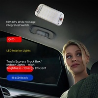 Plafonnier LED Super Lumineux 48SMD 12V-85V pour Voiture, Camion, Fourgonnette, Camionnette de Livraison avec Interrupteur Blanc 10000K