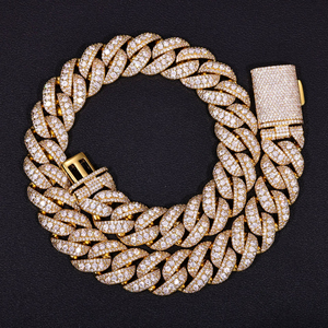 <span class=keywords><strong>Cadena</strong></span> Cubana Miami de Lujo de 20 mm con Incrustaciones de Circonitas, Chapada en Oro de 18k, para Hombre, Lote Mixto - Product Image 1