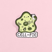 Großhandel Metall-Cartoon-Pins Kreative Einzigartige Cartoon-Kreaturen-Broschen Niedliche Grüne Zellen-Accessoires Anstecknadeln Souvenir-Geschenke