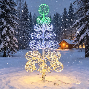 Sculpture lumineuse 3D extérieure en forme de boule de <span class=keywords><strong>Noël</strong></span> ou de cône d'arbre, motif commercial pour l'<span class=keywords><strong>illumination</strong></span> hivernale de pays des merveilles - Product Image 6