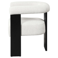 Fauteuil de Salon de Manucure Luxe Nordique en Bouclé, Chaise Moderne à Cadre en Bois Massif pour Studio de Beauté Haut de Gamme et Atelier de Techniciens Ongulaires