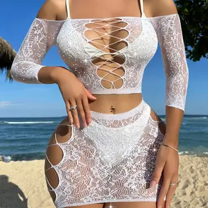 Hot Selling Sexy Bodysuit Dress Lingerie Christmas Party Time Dress Perspective Clubwear Transparent Mini Dress