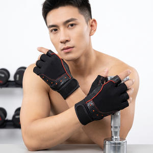 Guantes de Cuero SAAR INDUSTRIES para Levantamiento de Pesas, Antideslizantes, Agarre Fuerte, Ligeros, Transpirables, Medios Dedos, para Fitness, Venta al Por Mayor - Product Image 1