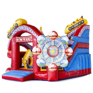 Top selling funcity rollercoaster inflatable game, inflatable bouncy jumping combo, inflatable bouncer slide