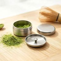 Boîte à thé miniature en acier inoxydable personnalisée, hermétique, 30g, pour le stockage de poudre de matcha, en vrac