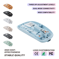 Souris d'ordinateur silencieuse transparente avec couvercle magnétique, rechargeable USB-C, sans fil 10m, 2400 DPI pour ordinateur portable, bureau, vente en gros OEM
