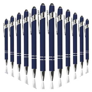 Bolígrafo Stylus elegante de Metal con logotipo personalizado para pantallas táctiles suaves de goma arcoíris, bolígrafo Stylus 2 en 1 de tinta negra de 1,0mm - Product Image 1