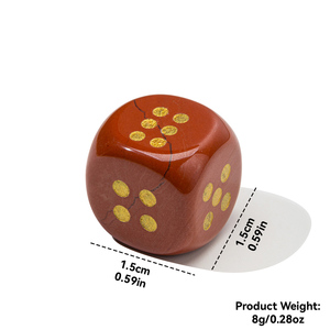 Cube poli dés à la main sculpté cristal pierre précieuse dés 6 faces or écriture pour les <span class=keywords><strong>jeux</strong></span> - Product Image 6