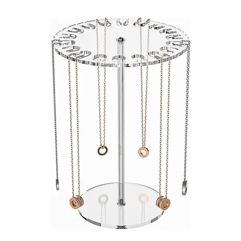 Custom Jewelry Necklace Rotating Storage Organizer Stand Rck Acrylic Necklace Holder