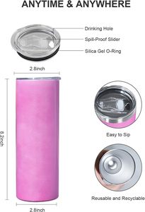 Gobelets à sublimation droits de 20oz Gobelet <span class=keywords><strong>mince</strong></span> isolé à changement de couleur UV - Product Image 2