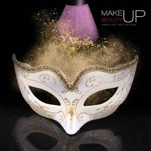 女脸眼蕾丝化妆舞会面具金色白色闪亮电镀化妆舞会婚礼道具服装配件 - Product Image 2
