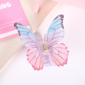 مشبك شعر أنيق على شكل فراشة من الأكريليك مقاوم للماء بعلامة تجارية خاصة مخصص كإكسسوار للشعر للفتيات والنساء - Product Image 6