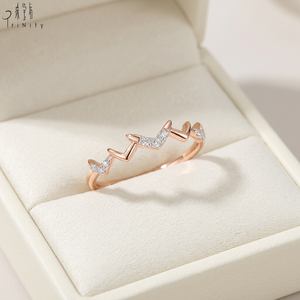 Bague empilable en or rose massif 18 carats avec diamants naturels véritables, design tendance, vente en gros, exportation, fabricant - Product Image 6