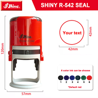 Tampon dateur auto-encreur réglable SHINY R-542 R-542D en plastique durable, outil de bureau, impression numérique résistante aux taches d'encre