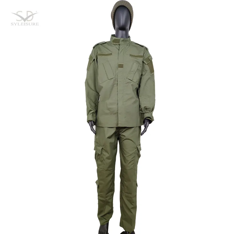 Vert olive acu 215gsm TC 6535 uniformes de sécurité tactiques anti-déchirure