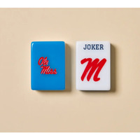 Tuiles de Mahjong Américaines Hotty Toddy University of Ole Miss en Acrylique, Style Américain avec Cartes Joker, Cadeau de Fête, Divertissement