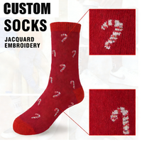 Chaussettes de Noël jetables rouges douillettes et chaudes pour hommes, anti-bactériennes, avec logo personnalisé ODM, idéales pour les cadeaux - Grande Vente des Fêtes