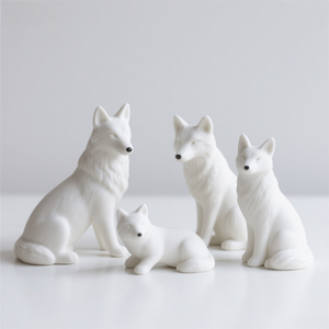 Estatuilla personalizable de cerámica con forma de Chacal, estatua de <span class=keywords><strong>animal</strong></span> sin pintar para pintura de arte DIY y proyectos artesanales - Product Image 1