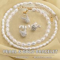 Bracelet en perles d'eau douce naturelles Gaovo, plaqué or 18 carats, en acier inoxydable, chaîne délicate, étanche, bijoux pour femmes, à porter au quotidien
