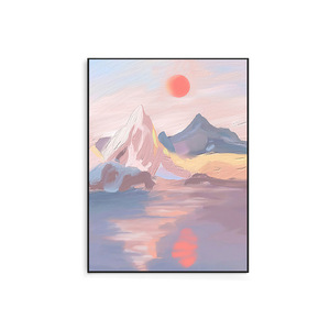 Quadro su Carta con Effetto Spray, Stile Nordico '<span class=keywords><strong>Sunrise</strong></span>', Paesaggio Fresco e Popolare su Instagram, Tema Spiaggia con Velieri, Design di Nicchia Lusso Leggero per Soggiorno e Ingresso - Product Image 5