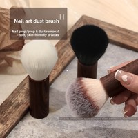 Pinceau de nettoyage professionnel pour ongles, manucure et nail art, avec manche rond en bois souple et léger