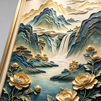 Décoration Murale Cascade de Fleurs Luxueuse - Grande Peinture Paysagère Chinoise Moderne Modèle W136 d'Origine Chine pour Entrée