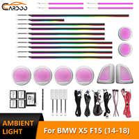 Kit d'éclairage d'ambiance F15 pour BMW X5 F15 2014-2018 : Anneau lumineux pour haut-parleur, cache de tweeter de porte, bande LED d'ambiance