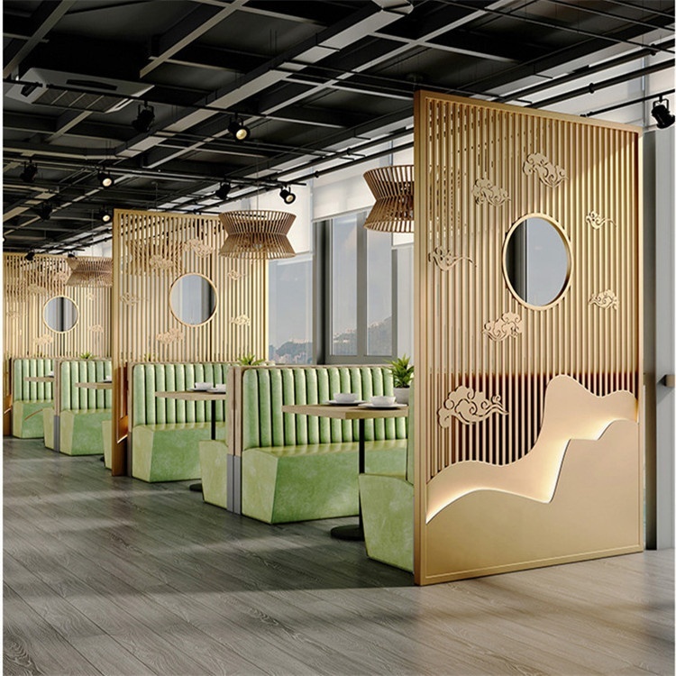 customized restaurant metal work project decorative stainless steel wall panel room divider