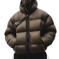 Manteau d'hiver en duvet pour hommes nouvelle mode manches amovibles épaissie imperméable coupe-vent couleur assortie veste à capuche bouffante