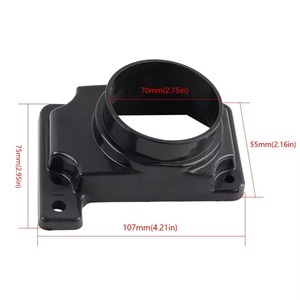 Auso-Racing 76mm Air Filter Intake Mount Adapter for Mitsubishi V6 L4 <b>Black</b> ABS Single <b>Bracket</b> With Hardware - Product Image 3