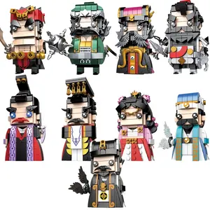 Três Reinos figuras Cao Cao Zhuge Liang su quan knig brickheadz set mini modelos bloco de construção arma brinquedos presentes das crianças