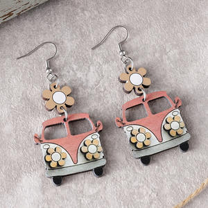Nuevo personalizado Back-to-school Season Teacher Gift Colorful Car Pendientes de madera - Product Image 5