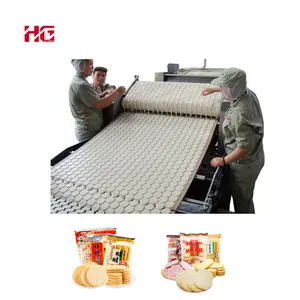 Rice Cracker Snack Production Line Snow Rice Cracker Making Equipment Automatic Gas Heated Rice Cracker Processing Machinery