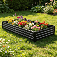 Kit de jardinière surélevée carrée en métal de 12,2 pouces pour l'extérieur, pour légumes et fleurs