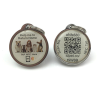 Mini-étiquette NFC RFID étanche pour suivi d'animaux NTAG213/215/216 13,56 MHz avec code QR, étiquette d'identification pour animaux de compagnie en époxy pour cartes de membre et usage hôtelier