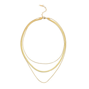 Collar de Cadena de Serpiente de Acero de Titanio de Tres Capas, Elegante y Sencillo, Cadena para Clavícula, Cadena para Suéter de Mujer - Product Image 5