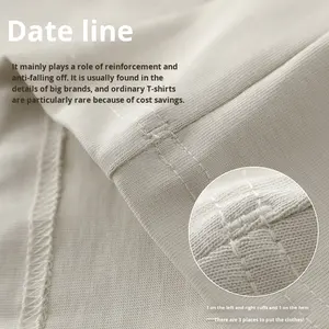 T-shirt in Cotone Pesante 360g Taglia Extra Large, Tinta Unita, Stile Vintage, Collo Tondo, Manica Corta, Traspirante, Oversize, Giovanile 2024 - Product Image 3